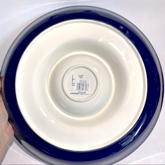 Home Accents White blue Floral serving appetizer platter veggie tray - Picture 4 of 11